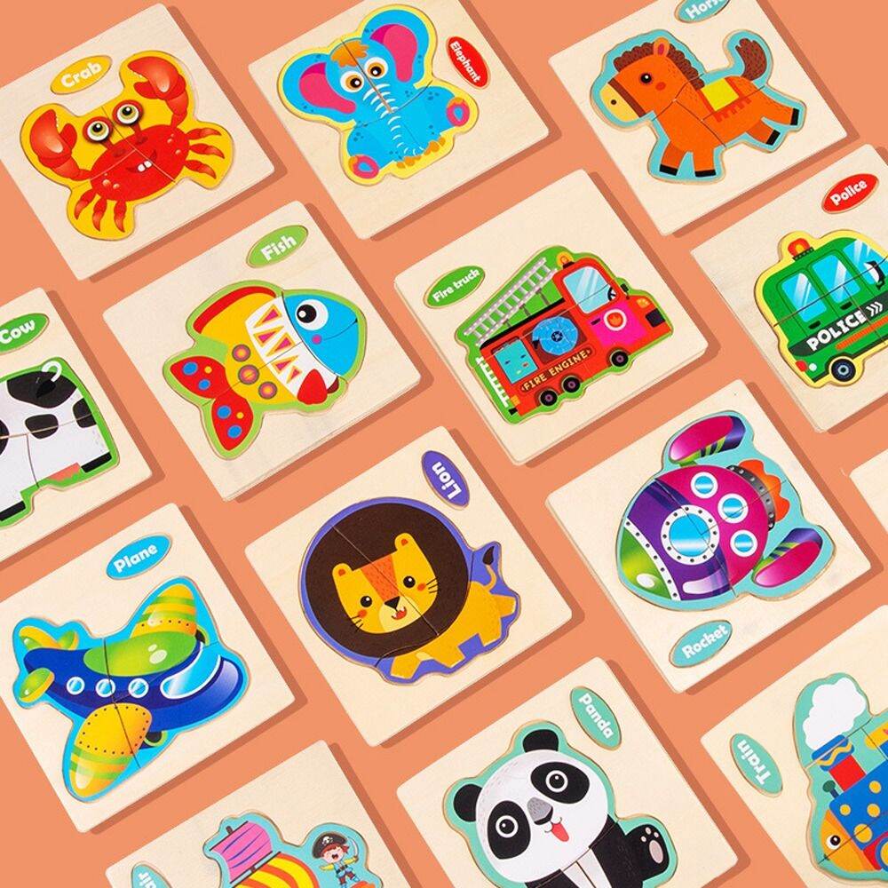Mini Wooden Animal and Fruit Puzzle